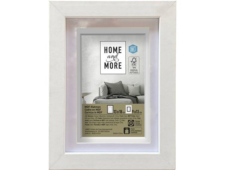 Home and More Bilderrahmen 3D PPT 9 x 13 cm Weiss MDF