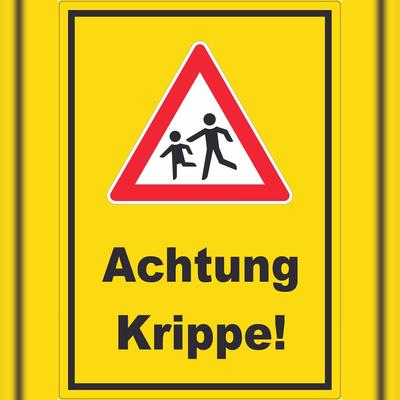 HB-Druck Achtung Krippe Aufkleber A0 (841x1189mm)