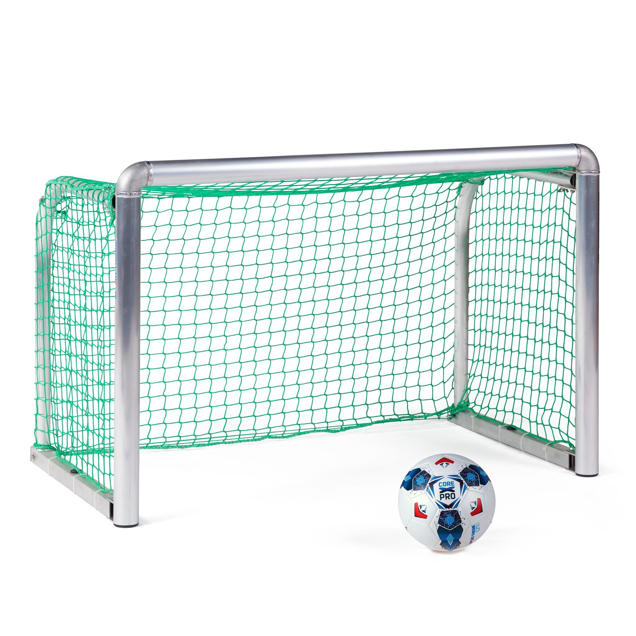 Sport-Thieme Mini-Fußballtor "Protection", Inkl. Netz, grün (MW 10 cm), 2,40x1,60 m, Tortiefe 1,00 m