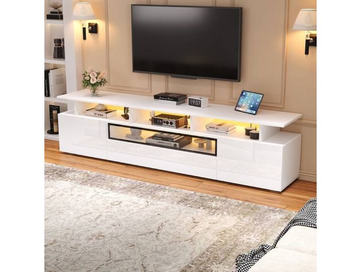 Armoire de télévision 180 * 38 * 45cm armoire de télévision avec 2 armoires et 1 tiroirstand armoire de salon