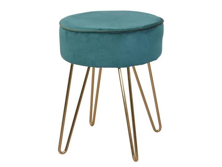 Repose-pieds capitonné Tamare Ø 35cm Vert/Vert foncé