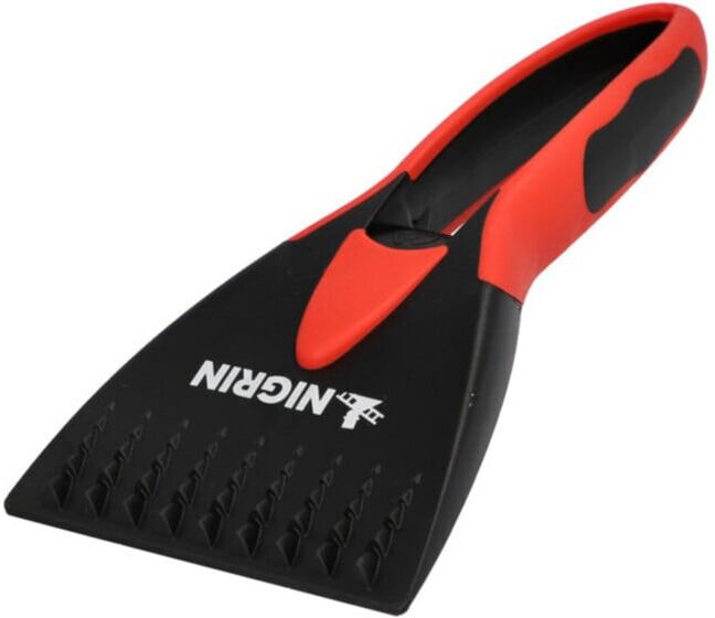 Nigrin Grattoir à glace noir/rouge avec poignée ergonomique en soft-touch (114580)