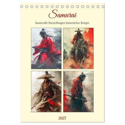 Samurai. Kunstvolle Darstellungen historischer Krieger (Tischkalender 2027 DIN A5 hoch), CALVENDO Monatskalender