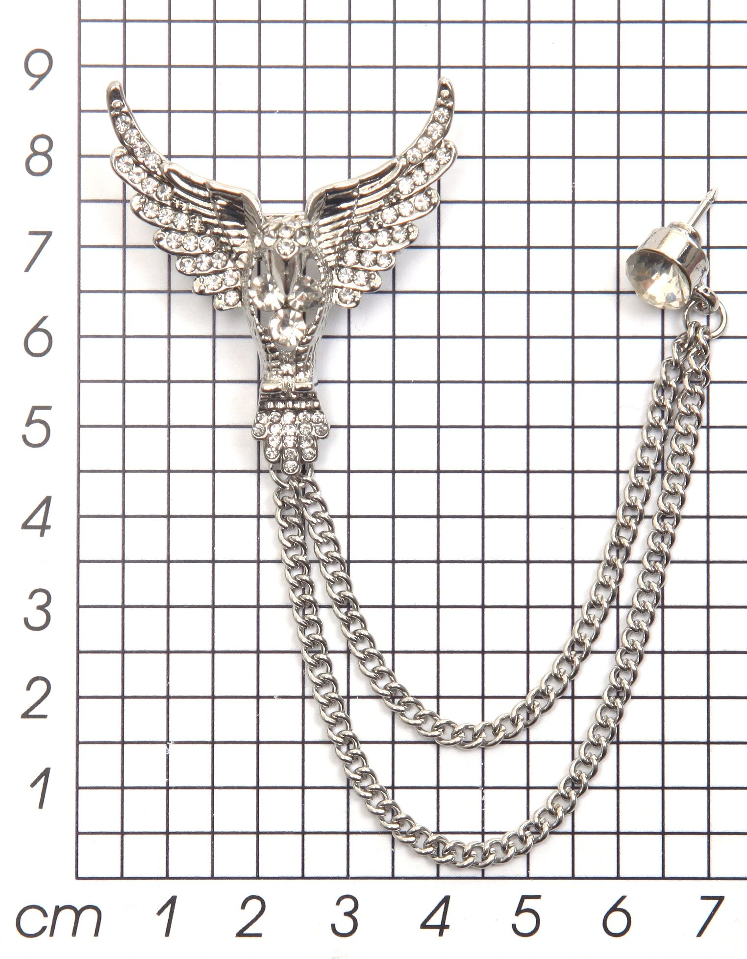 Brosche FIRETTI "Schmuck Geschenk Ansteckschmuck Gliederkette Flügel glitzernd", weiss (silberfarben,,, kristallweiß, kristallweiß), Broschen, Damen, Metall, Brosche, mit Glasstein silberfarben,,, kristallweiß, kristallweiß Einheitsgröße