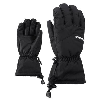 Skihandschuhe ZIENER "LETT-Z AQUASHIELD JUNIOR", Mädchen, Gr. 4, schwarz, Kunstfaser, Handschuhe, warm, wasserdicht, winddicht, atmungsaktiv, weitenregulierbare Stulpe