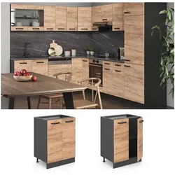 VICCO Küchenschrank Unterschrank60 cm R-Line Anthrazit
