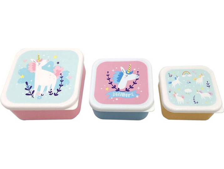 Snackdoosjes eenhoorn unicorn set van 3 - Puckator