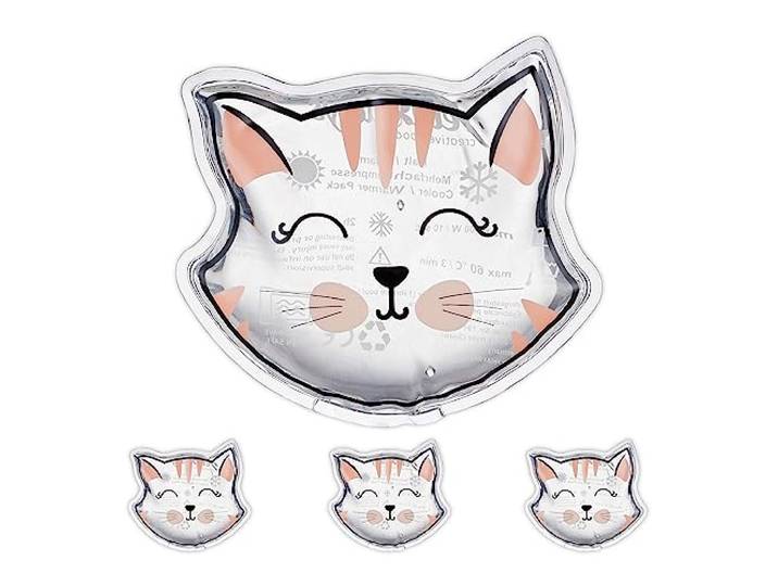 Relaxdays Poches de Gel pour Enfants\, Lot de 4\, compresses à Effet Froid ou Chaud\, Gel\, réutilisables\, Transparent
