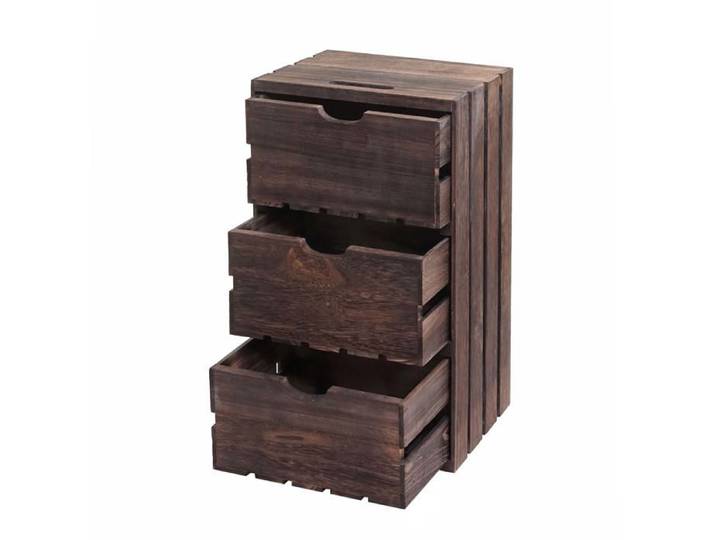 MCW Commode MCW-C62 commode en bois aspect miteux vintage 3 tiroirs 53x32x26cm ~ marron