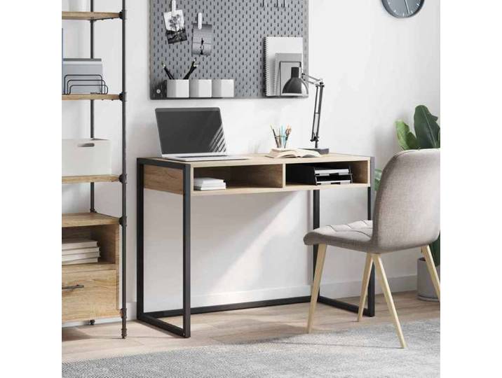 Bureau sonoma bois ingénierie 100x50x75 cm bureau design sobre compact