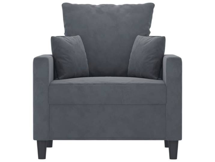 Fauteuil - MXZZAND - DX1840 - Velours gris foncé - 1 place - Design contemporain