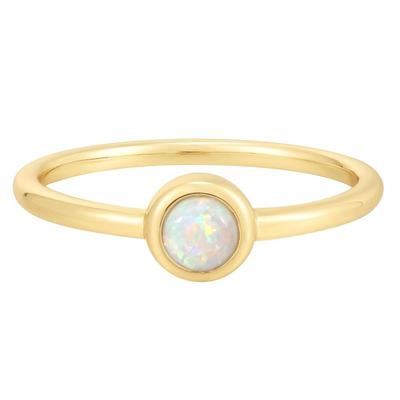 Fingerring GLANZSTÜCKE MÜNCHEN "GSM6022" Gr. 56, gold (gelbgold), Fingerringe, Damen, 56, 1,6mm, Fingerring, mit Opal (synth.)