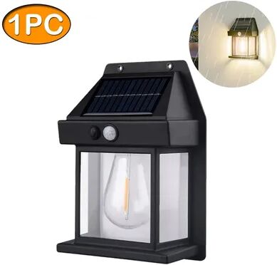 Perfect Picks Market Solar Motion Sensor Wall Light Waterproof Outdoor Garden Lamp With Modes black 1pc