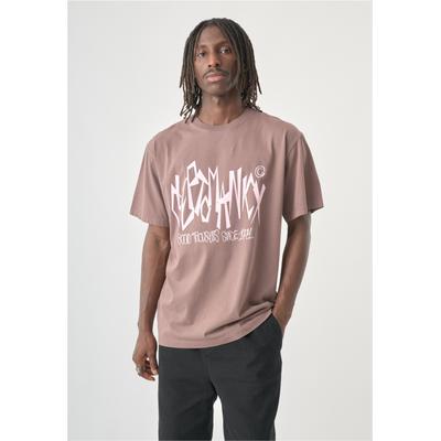 T-Shirt CLEPTOMANICX, Herren, Gr. M, braun, 100% Baumwolle, bedruckt, normal, Rundhals, Shirts T-Shirt, mit großem Frontprint