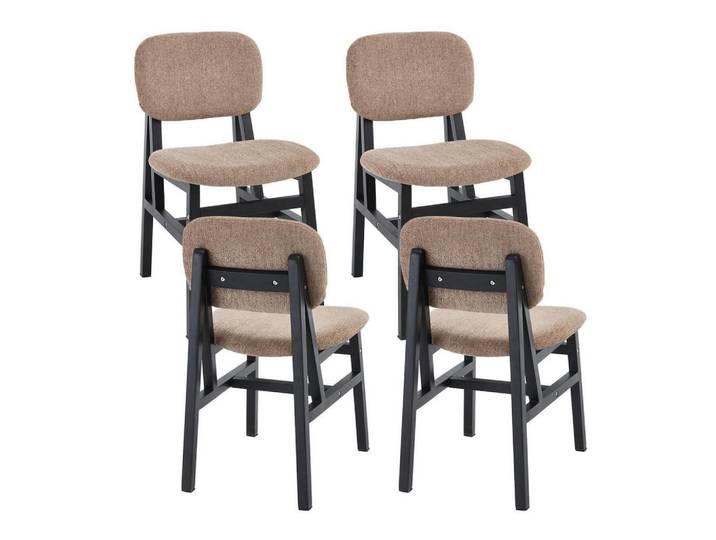 Esszimmerstühle 4er Set Chenille Khaki, Olivgrün, 45x76x50.5 cm, Esszimmer, Stühle