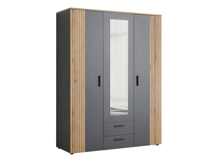 Kleiderschrank Cadix Anthrazit/Eichefarben