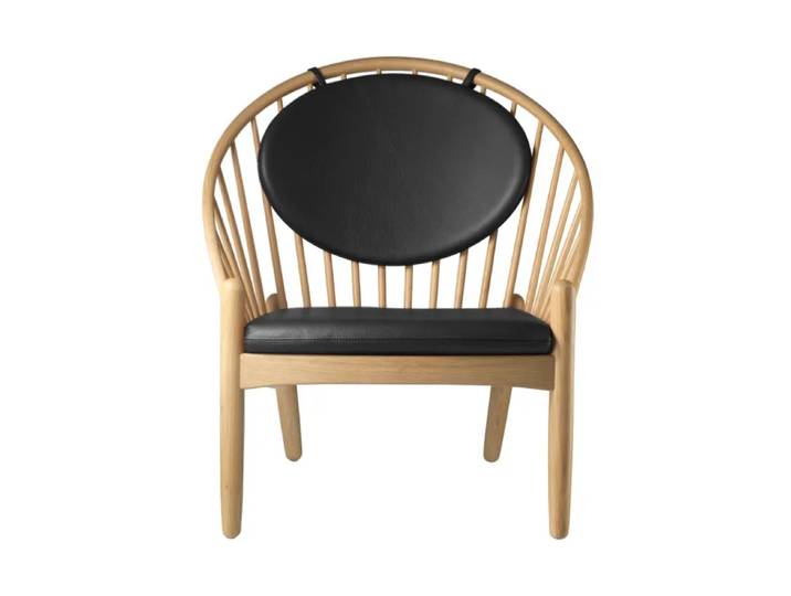 FDB Møbler J166 Jørna Stuhl Oak nature lacquered-black leather