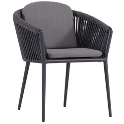 Gartensessel Pescara Aluminium Grau Charcoal