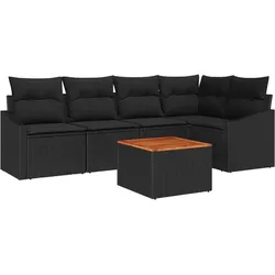 vidaXL Garten-Sofa-Set 6 pcs Schwarz
