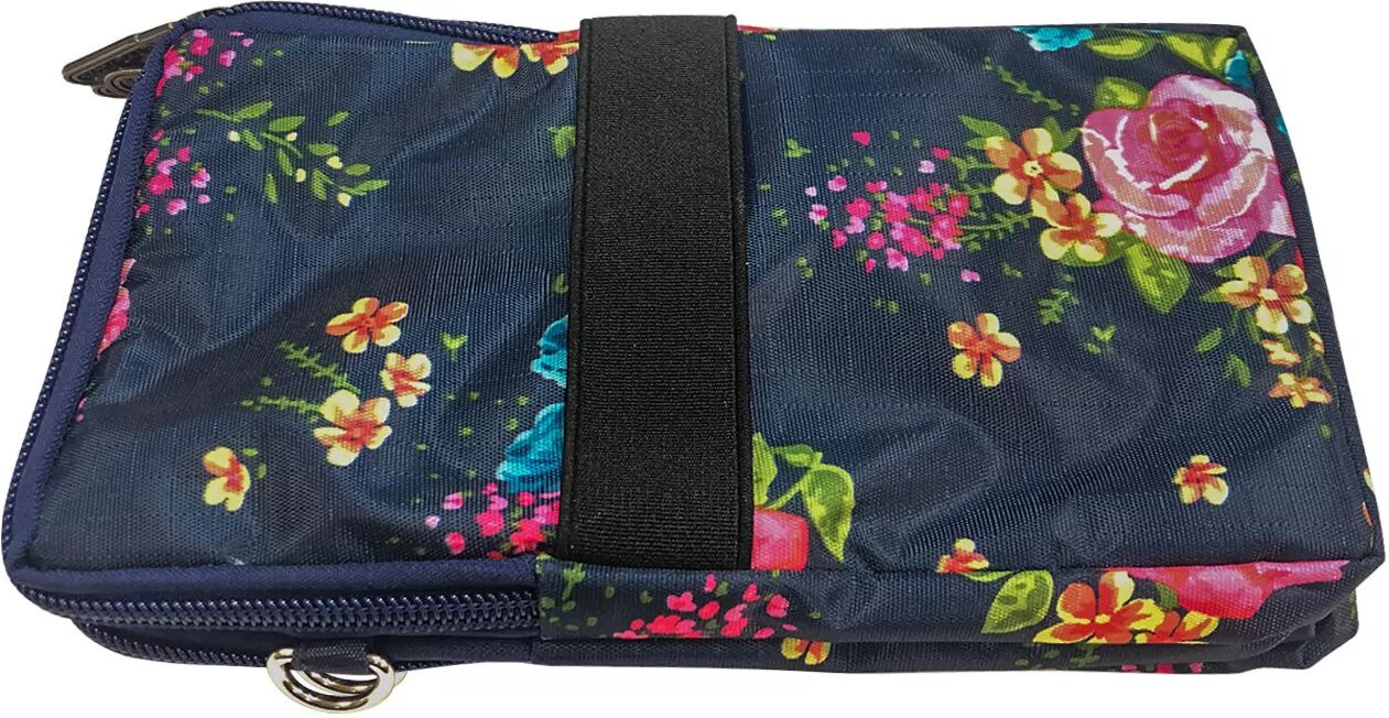 INF Pochette pour téléphone grand écran et accessoires multi-usages avec bandoulière Modèle de fleur de rose