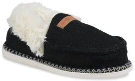 Women's Faux Wool Felted Mocassin Slippers by GaaHuu in Black (Size SMALL 5-6)