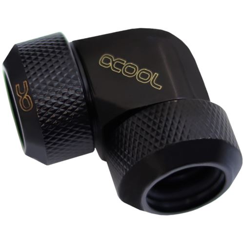 Alphacool Eiszapfen 13mm HardTube Anschraubtülle 90° L-Verbinder Acryl- Messingrohre - tiefschwarz