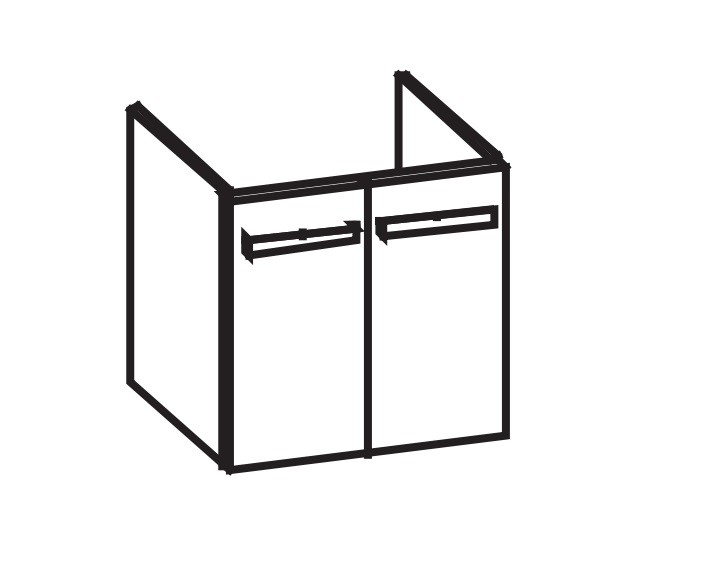Artiqua 414 Waschtischunterschrank für Metric Art 519511 Sangallo Grau quer, 414-WU2T-V156-7152-432 414-WU2T-V156-7152-432