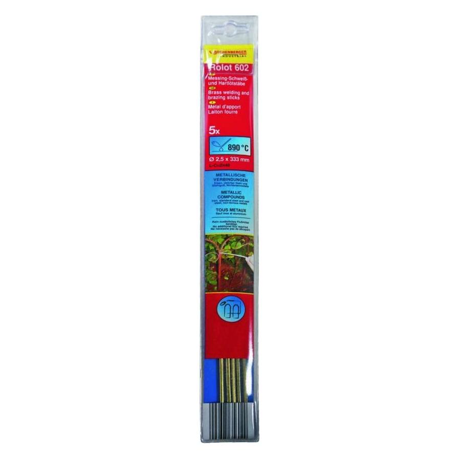 Magni ROTHENBERGER Industrial Messing-Schweiss- und Hartlötstäbe, ROLOT 602, 5 Stück, Ø2.5 x 333 mm, 35602 (4004625356029)