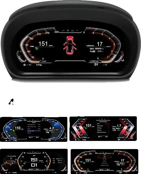 Instrumententafel, HD-Display, Einfache Installation, Schwarz 11 Zoll