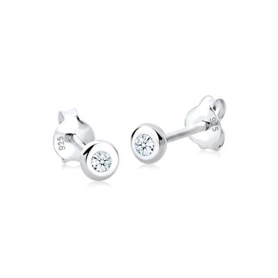 Paar Ohrstecker ELLI DIAMONDS "Ohrringe Ohrstecker Diamant Diamant Weiß Brillantschliff (0.06 ct) 925 Sterling Silber", weiß, Ohrringe, Damen, Silber 925 (Sterlingsilber)