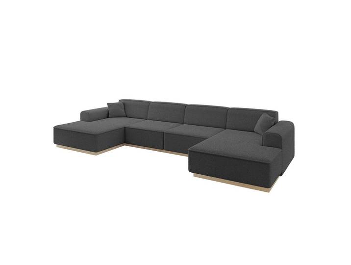 WOHNLANDSCHAFT IREA-U2 - 386x165x80 cm Grau