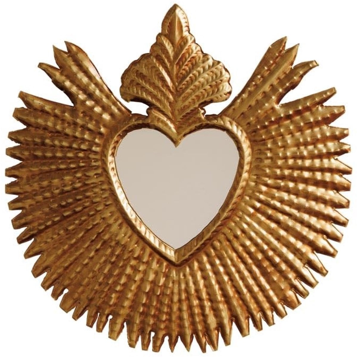 Solidchoice Gouden Metalen Hartvormige Spiegel 21 cm