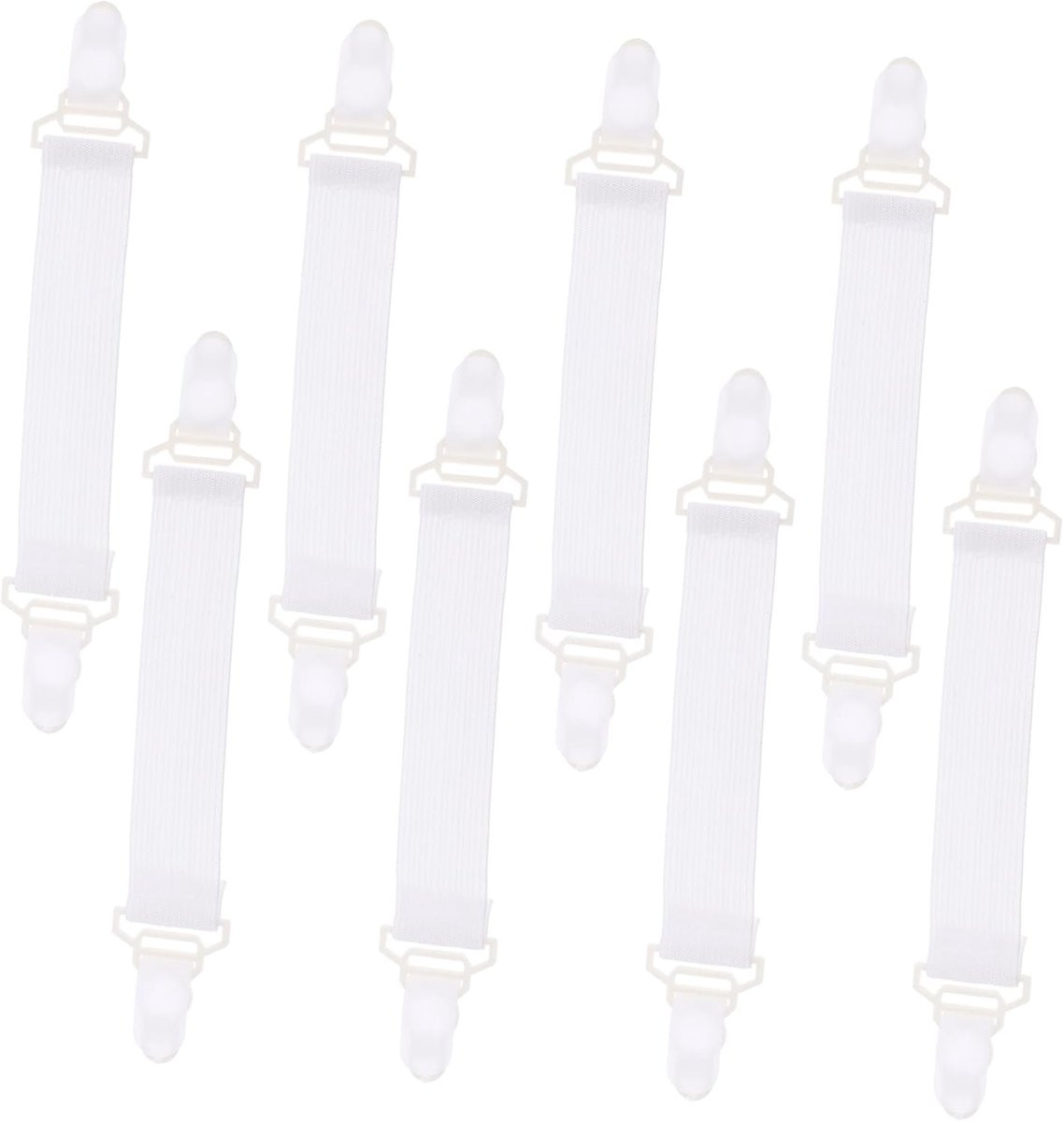 8 stuks Hoeslakens Spanners Wit - Anti-slip Beddengoed Clips