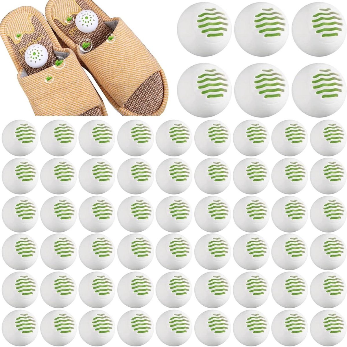 Merkloze Schoen Deodorizer Ballen - 60 stuks geurverwijderaars voor een frisse geur met natuurlijke ingrediënten