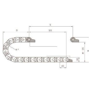 igus Kabelkette2400.05.125Innenmass 25x57mm, Radius 100mm (Kabelkanal) (2400.05.100.0)