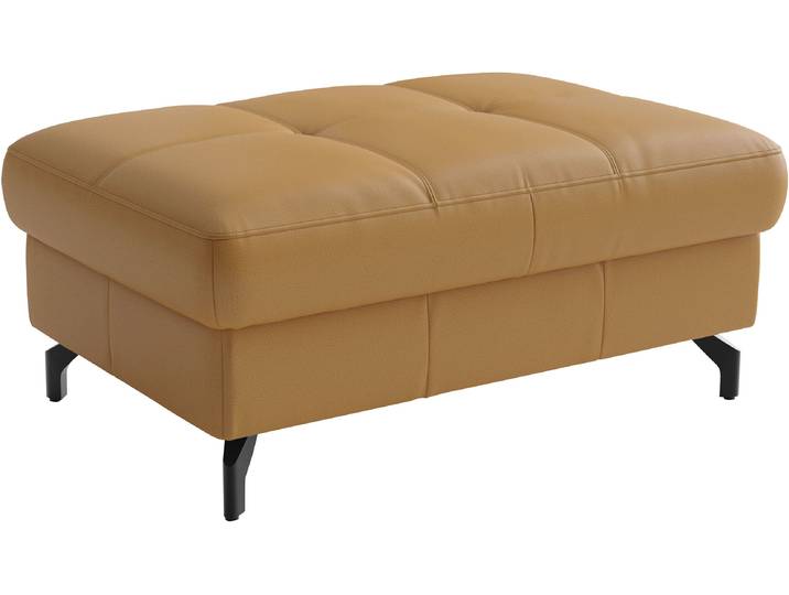 Polsterhocker SIT & MORE Vanity Leder, B: 103 cm , orange (curry), B:103cm H:45cm T:69cm, Hocker, Polsterhocker