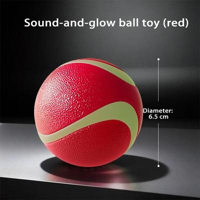Uplift Essentials High Visibility Glow Dog Toy Ball Durable Rubber Fetch Ball For High Energy Breeds red