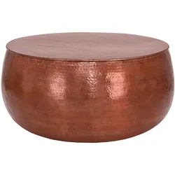 WOMO-DESIGN Couchtisch Ø90×45 cm, Gold, Aluminium, Hammerschlag, Unikat, handgefertigt