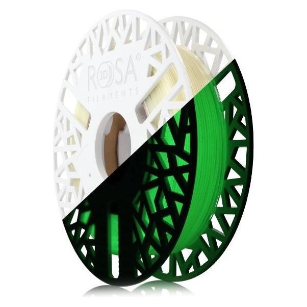3D plastikas PET-G sviecianti tamsoje zaliai 1.75mm 0.5kg Rosa3D (PETG, 745 g, 1.75 mm) (44855525)