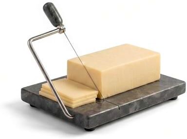 Creative Labs Home Charcoal Marble Cheese Slicer with Stainless Steel Wire
