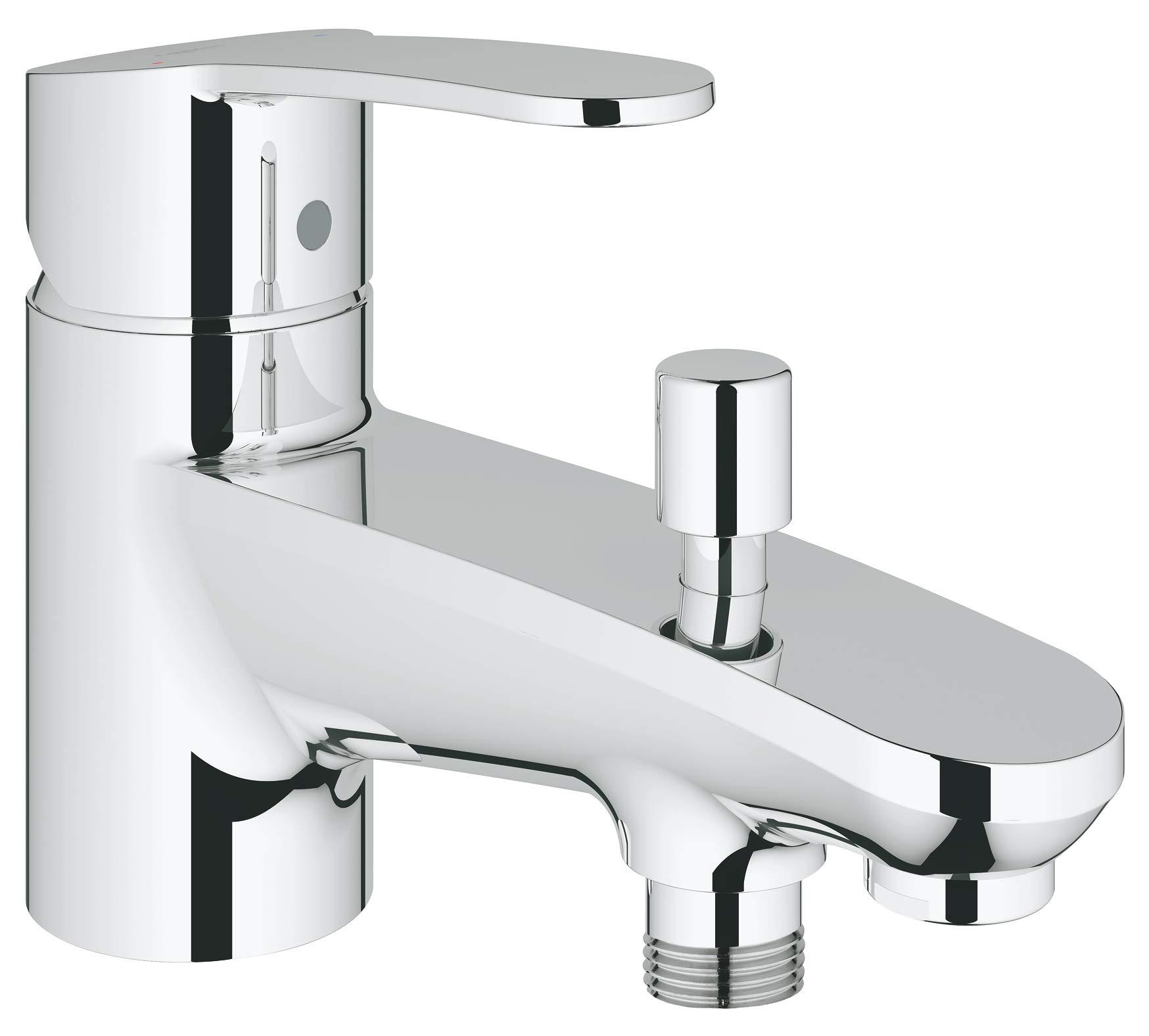 Duscharmatur, Einloch, Metallhebel, Silber, poliert, Wandmontage