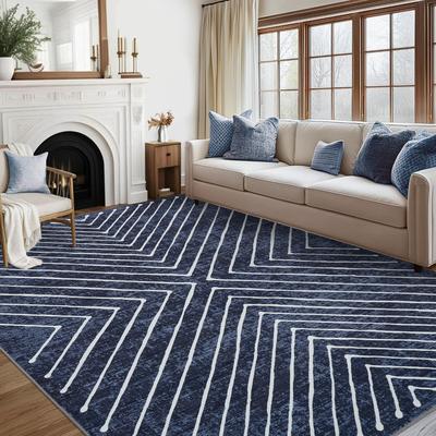 Garvee Farmhouse Symmetrical Stripes Area Rug