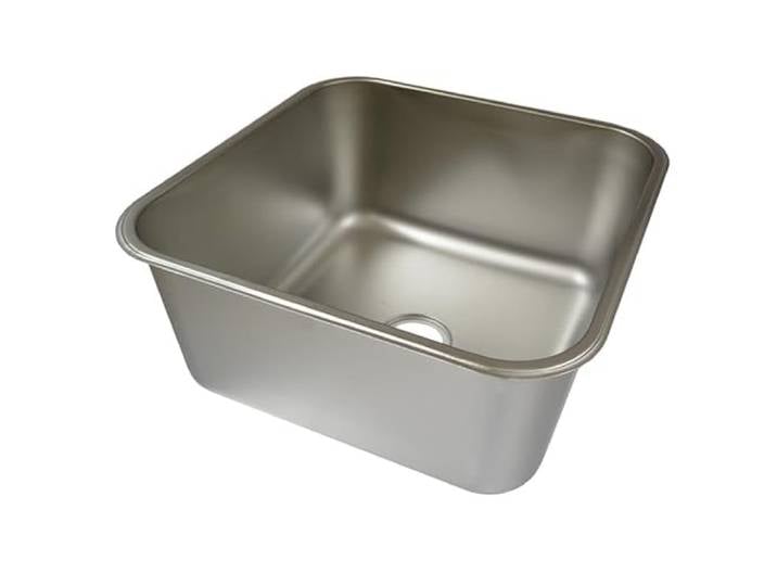 Edelstahl Spülbecken 540 x 540 x 300 mm - 75 Liter Fassungsvermögen - Abfluss mittig Ø 85 mm - 20 mm Auflagekante - Einbauspüle, Küchenspüle, Edelstahlspüle, Waschbecken