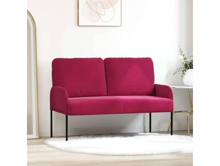 ZQQLVOO Sofa Mit Kissen 110cm Weinrot Polyester Stabile Metallbeine, Abriebfester Stoff, Leicht Zu Reinigen, Modernes Design