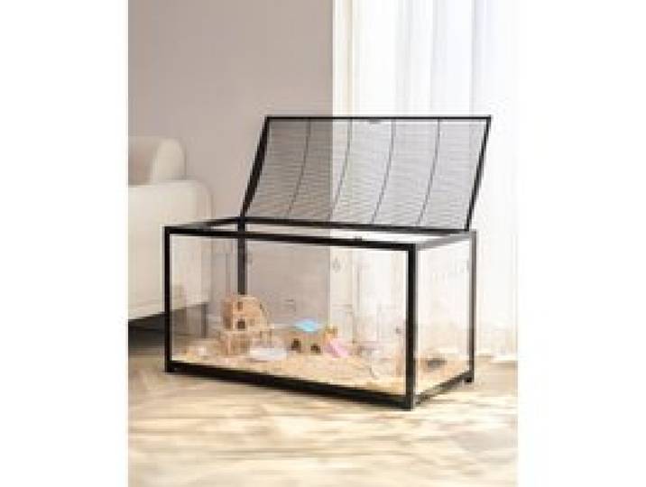 VEVOR Hamsterkäfig, 360°-Sicht, transparenter Hamsterlebensraum, Kleintierkäfig, 96x47x55 cm, belüfteter Mäusekäfig mit Vordertür, Rattenkäfig, tragbares Hamsterhaus für Ratten, Meerschweinchen