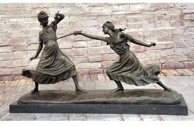 Bronzhaus Femmes Fatales Bronze After Edouard Drouot Fencing Foil Sculpture Figurine