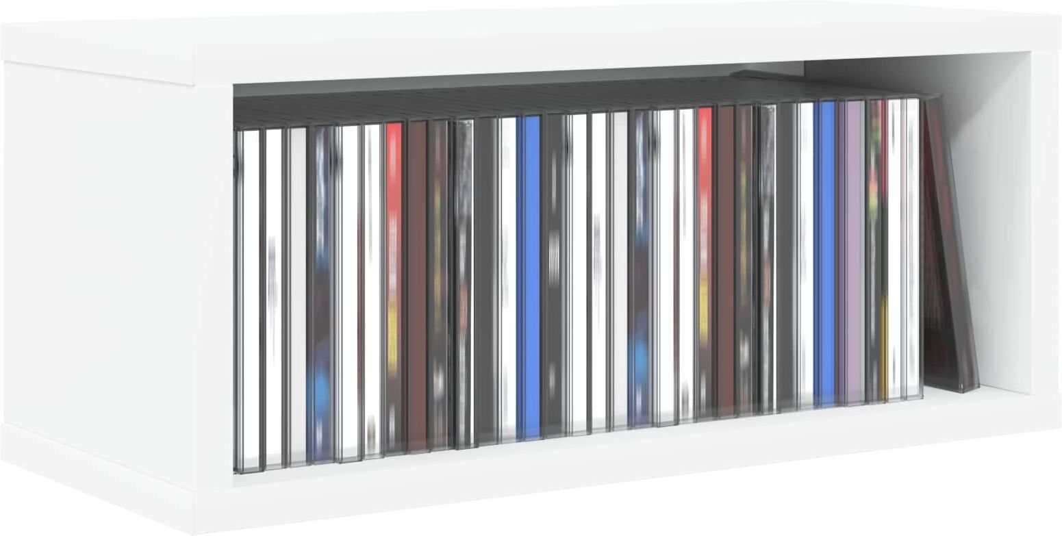 vidaXL Rack de rangement pour CD Blanc 40 x 17 x 17 cm