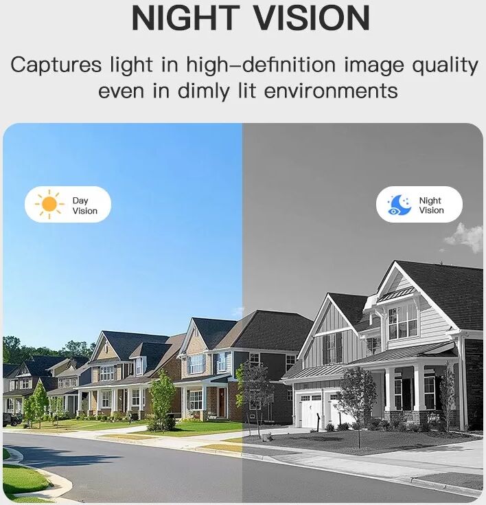 INF Sonnette Vidéo Sans Fil Noire avec Détection de Mouvement, Audio Bidirectionnel & Vision Nocturne