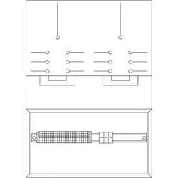 ABN WP530CD8 WANDO Zählerwechselplatte 3ZP verdrahtet mit Prüfklemme E,ON, 3x Z10A 25kA / für Bayerwerk