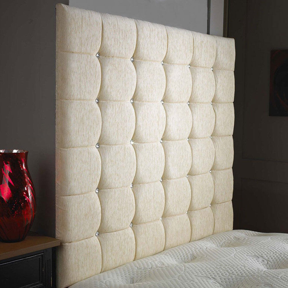 Rosdorf Park Shockley Upholstered Headboard Cream/Chenille Fabric Single (3')